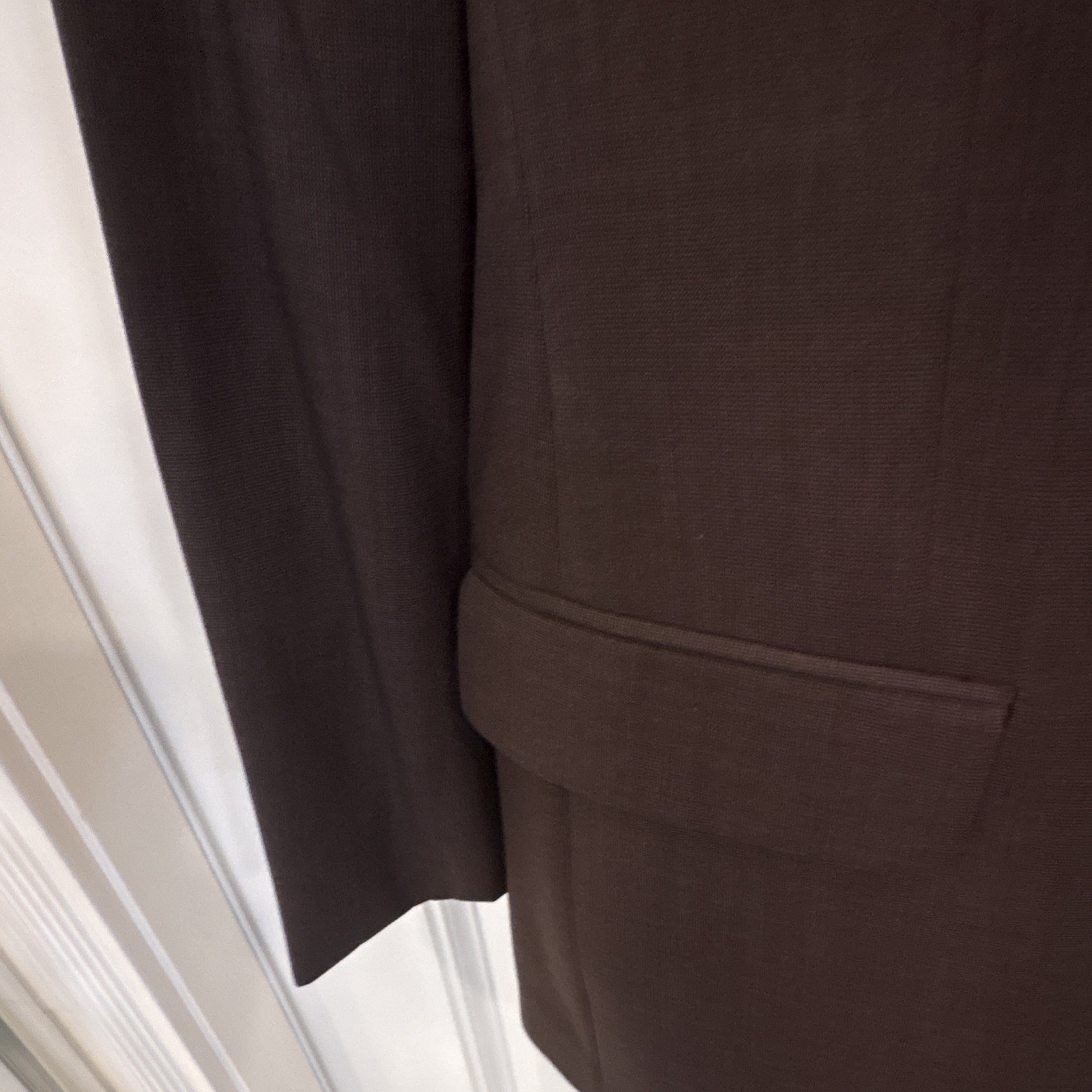 Andrew Fezza Men’s Brown Worsted Wool 2-Piece Suit 38S 32W Pleated