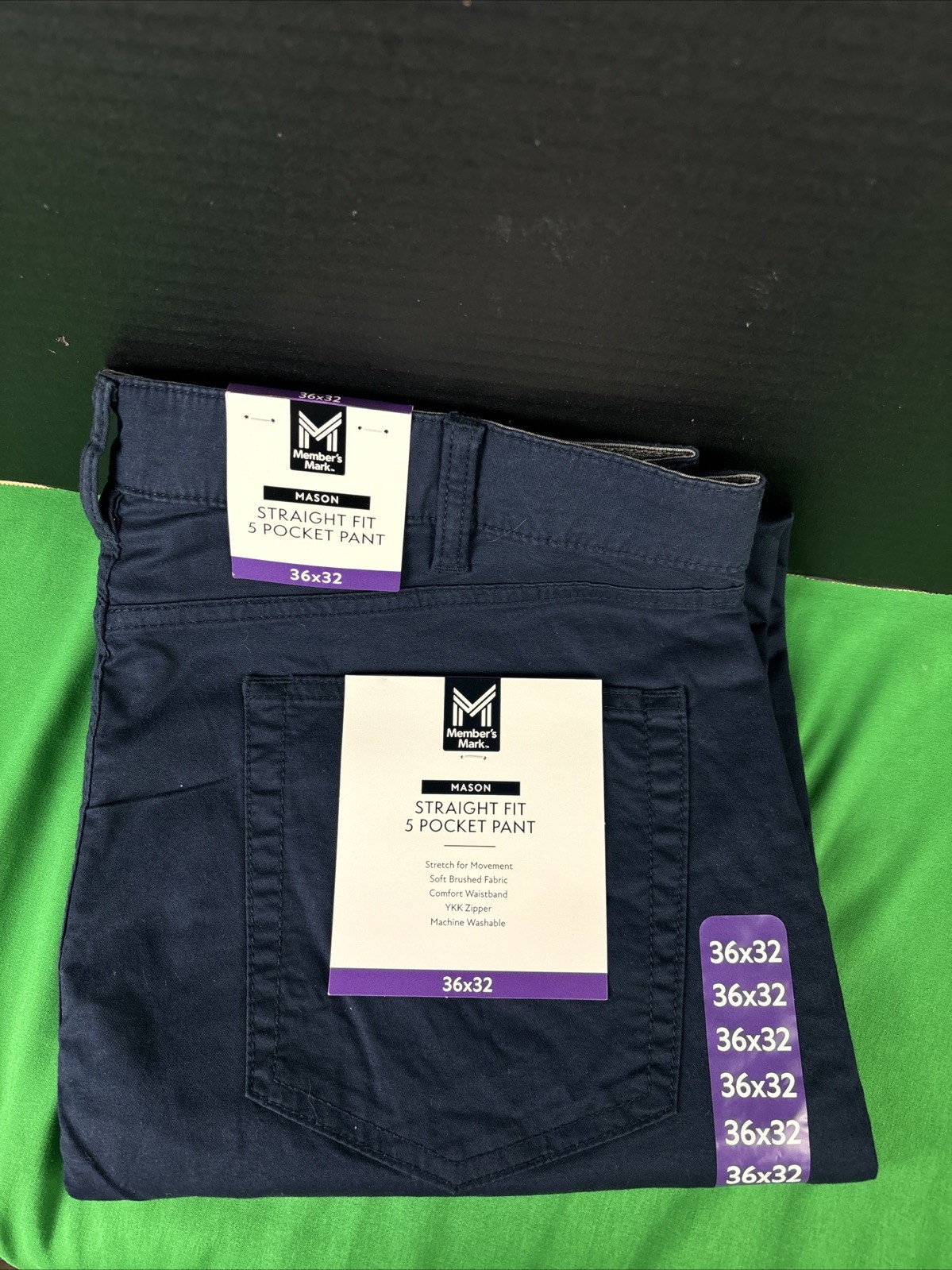 Member’s Mark Men’s Mason Pant Size 36 x 32 Dark Navy