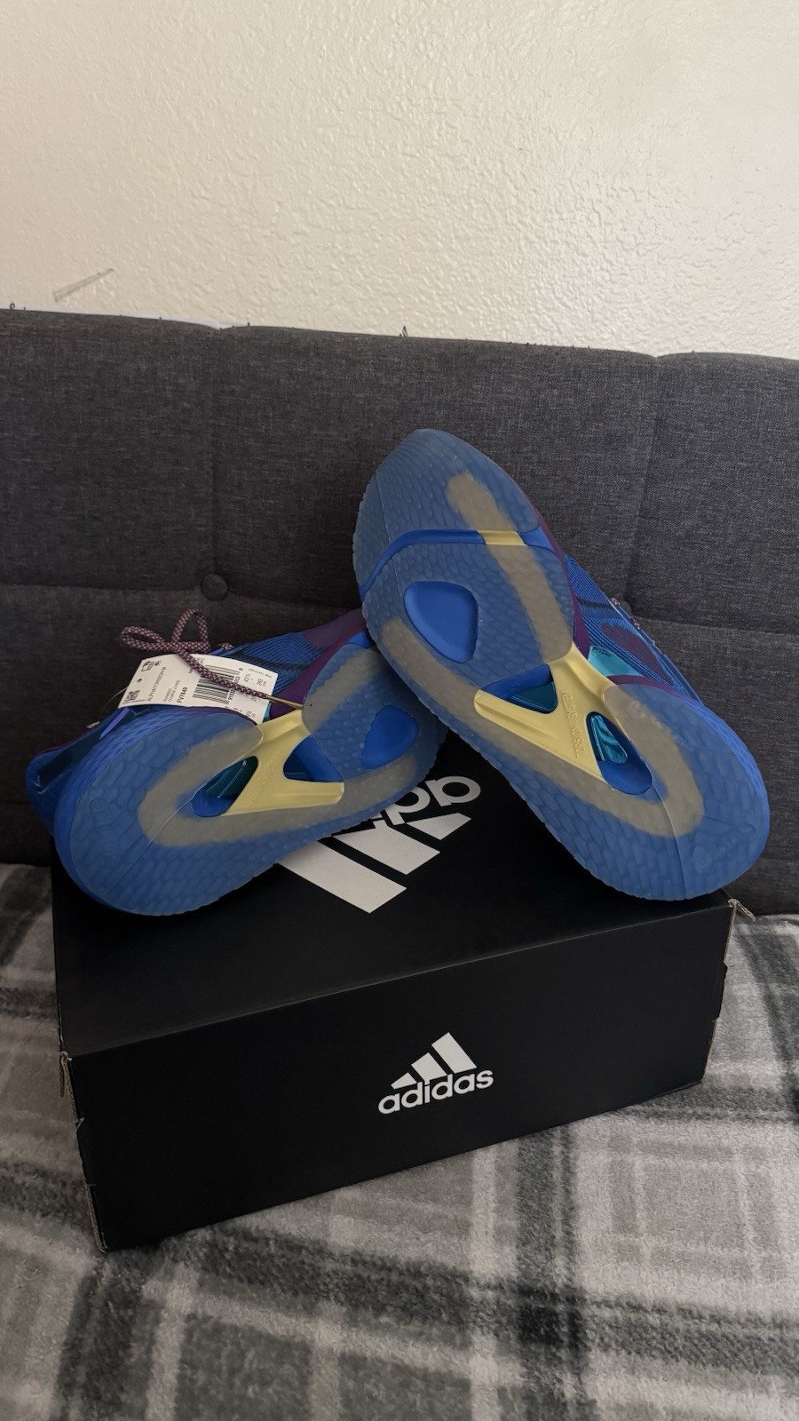 adidas Alphatorsion M Men’s Low Top Lace-Up Sneakers Blue Purple Gold FY7849