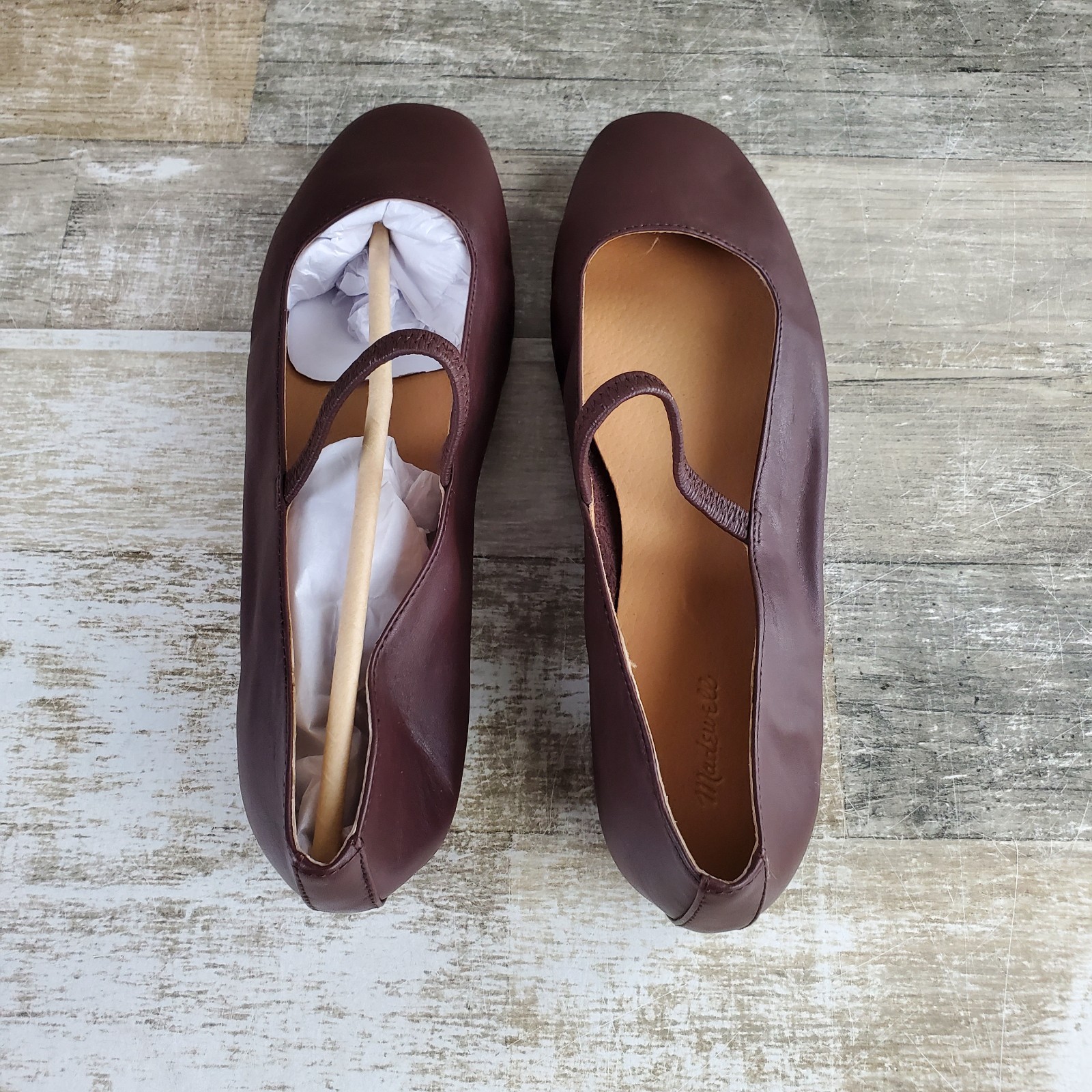 Madewell the Greta Womens Mary Jane Flats Sz 9.5 Chocolate Slip On Elastic Strap