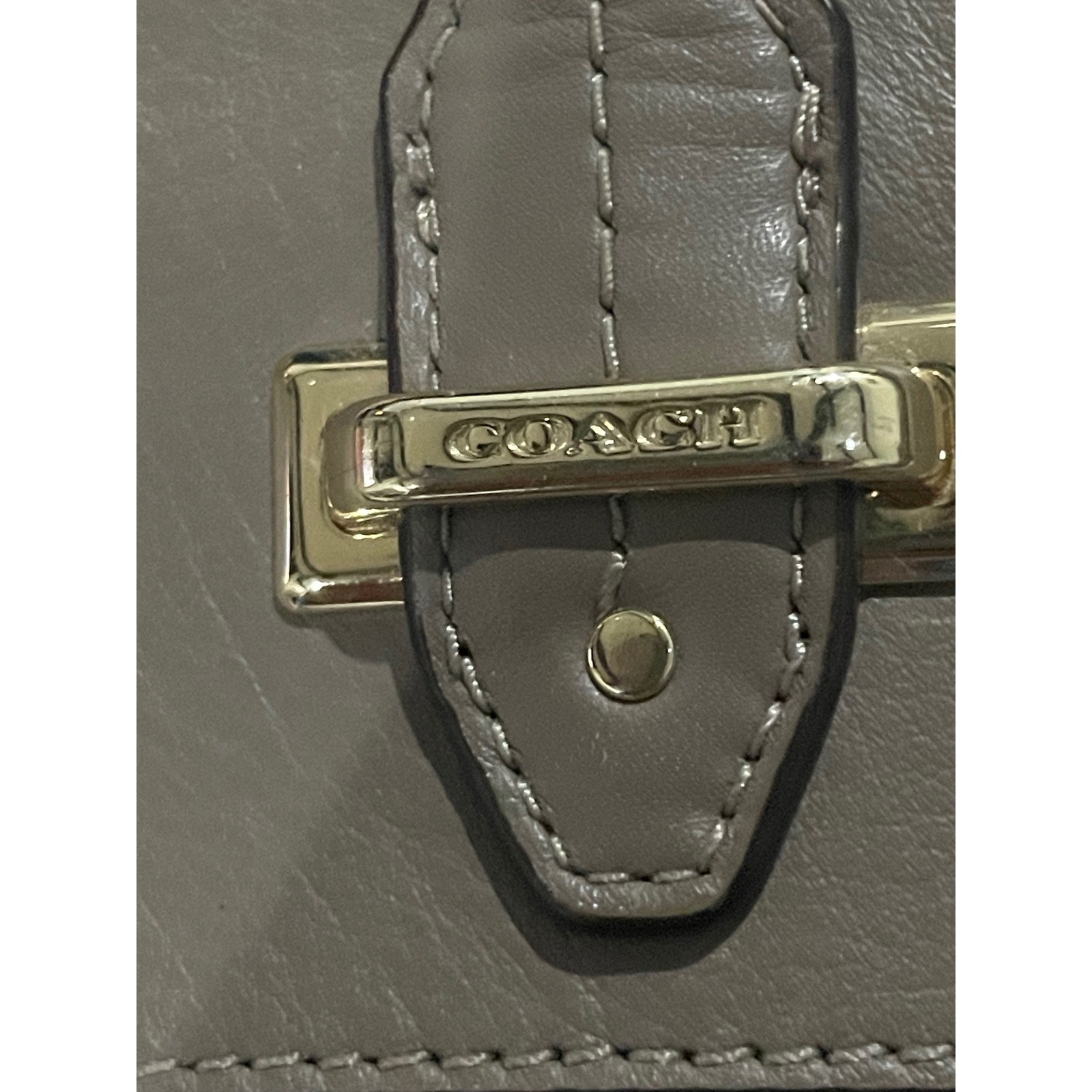 Coach Gallery Tote Taupe Leather Shoulder Bag Gold Hardware F79608ll large tote
