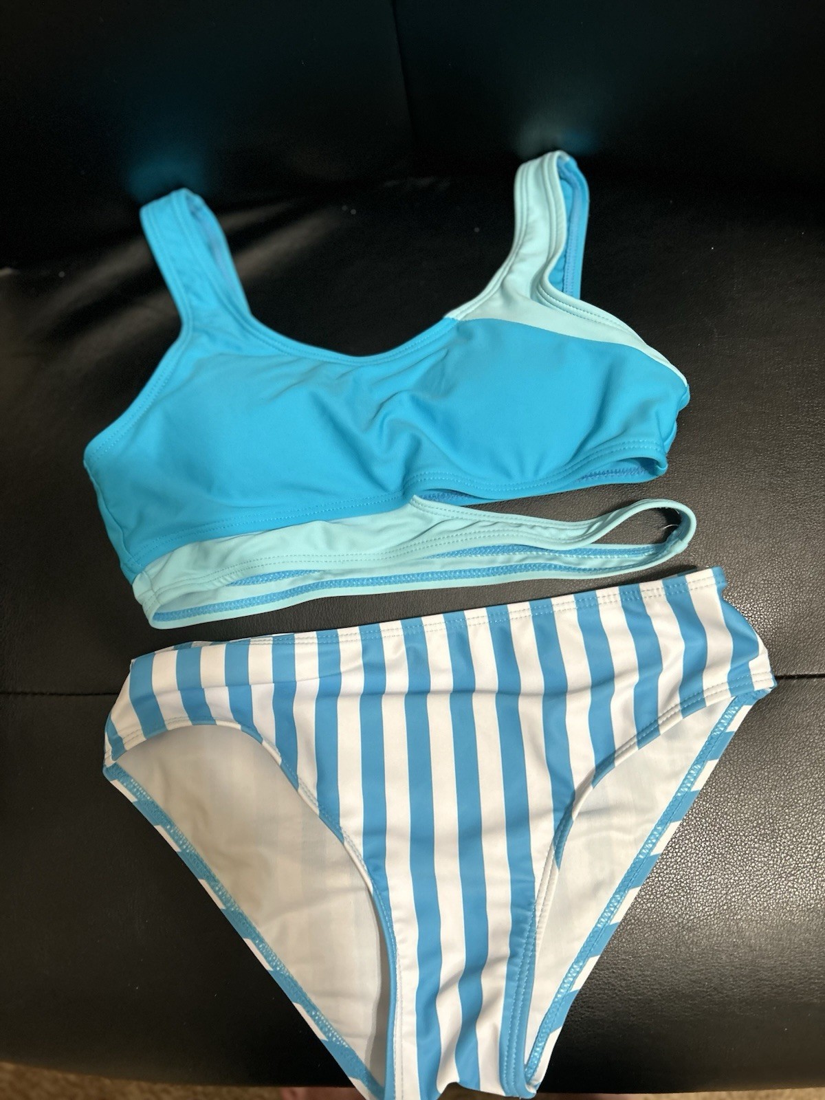 Turquoise And White Girls Bikini 11/12