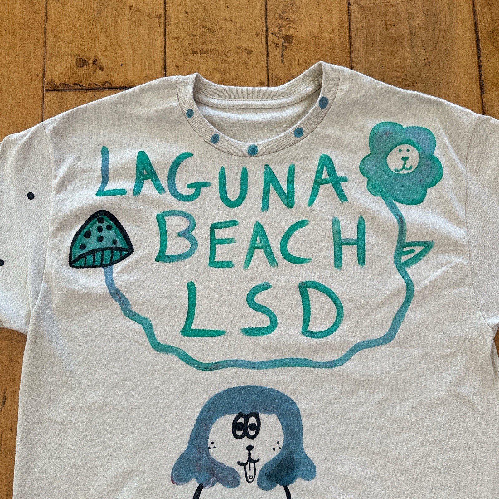 Laguna Beach LSD Graphic Art White Cotton Men’s Crew Neck T-Shirt
