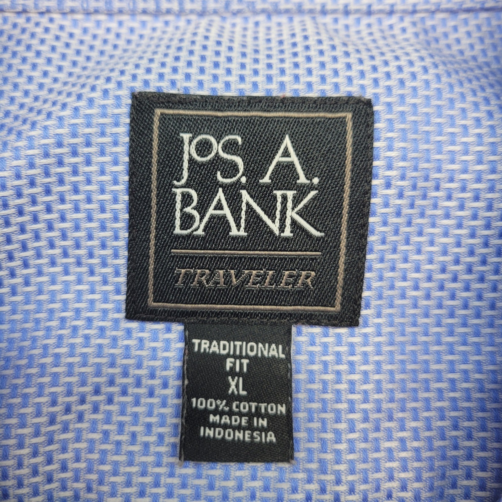 Jos. A. Bank Button Down Shirt Mens XL Blue Traveler Collection Traditional Fit