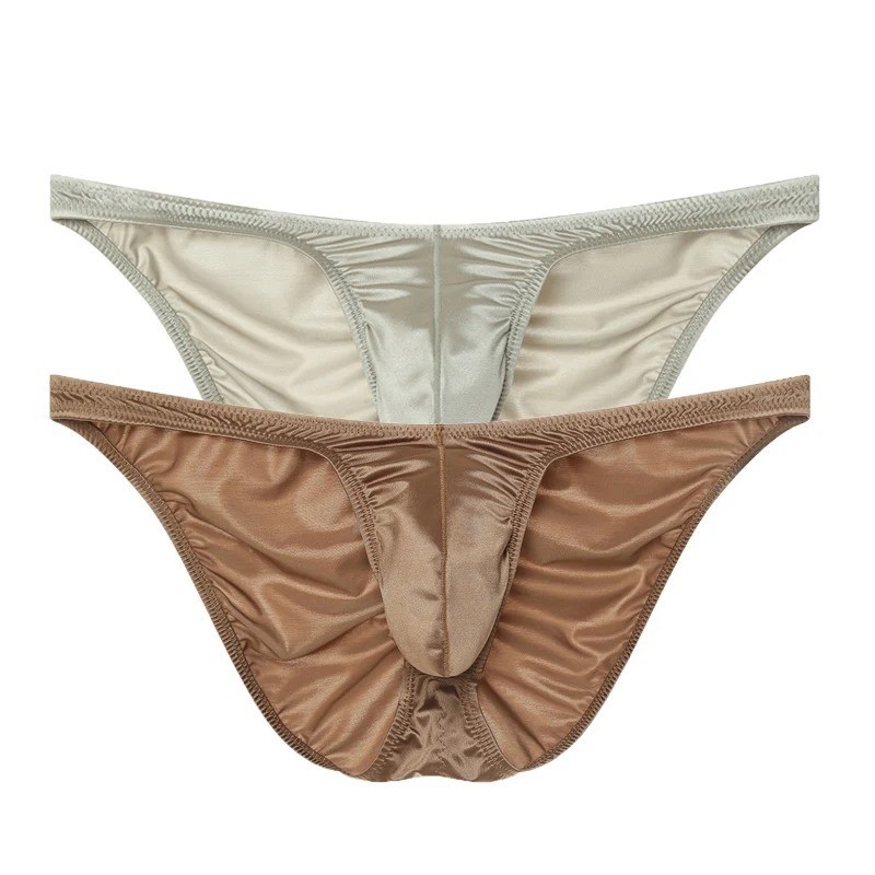 Men’s Underwear Panties Silky Soft Low-rise Bulge Pouch Briefs Underpants 2 Pack