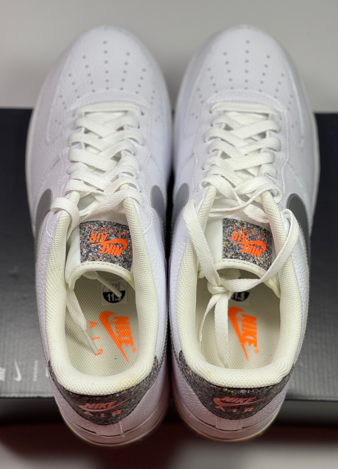 NIKE AIR FORCE 1 ’07 LV8 WHITE/METALLIC SILVER DA4676 100 US MEN SZ 11.5