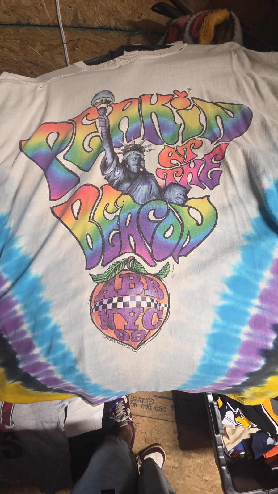 1998 Allman Brothers Band Tie-Dye Graphic NYC Men’s 2XL Cotton Crew Neck Tee