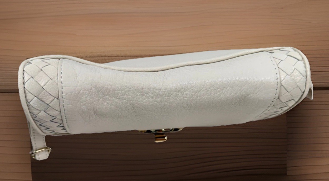 Elliot Lucca Rojo Flap Ivory Leather Crossbody Bag