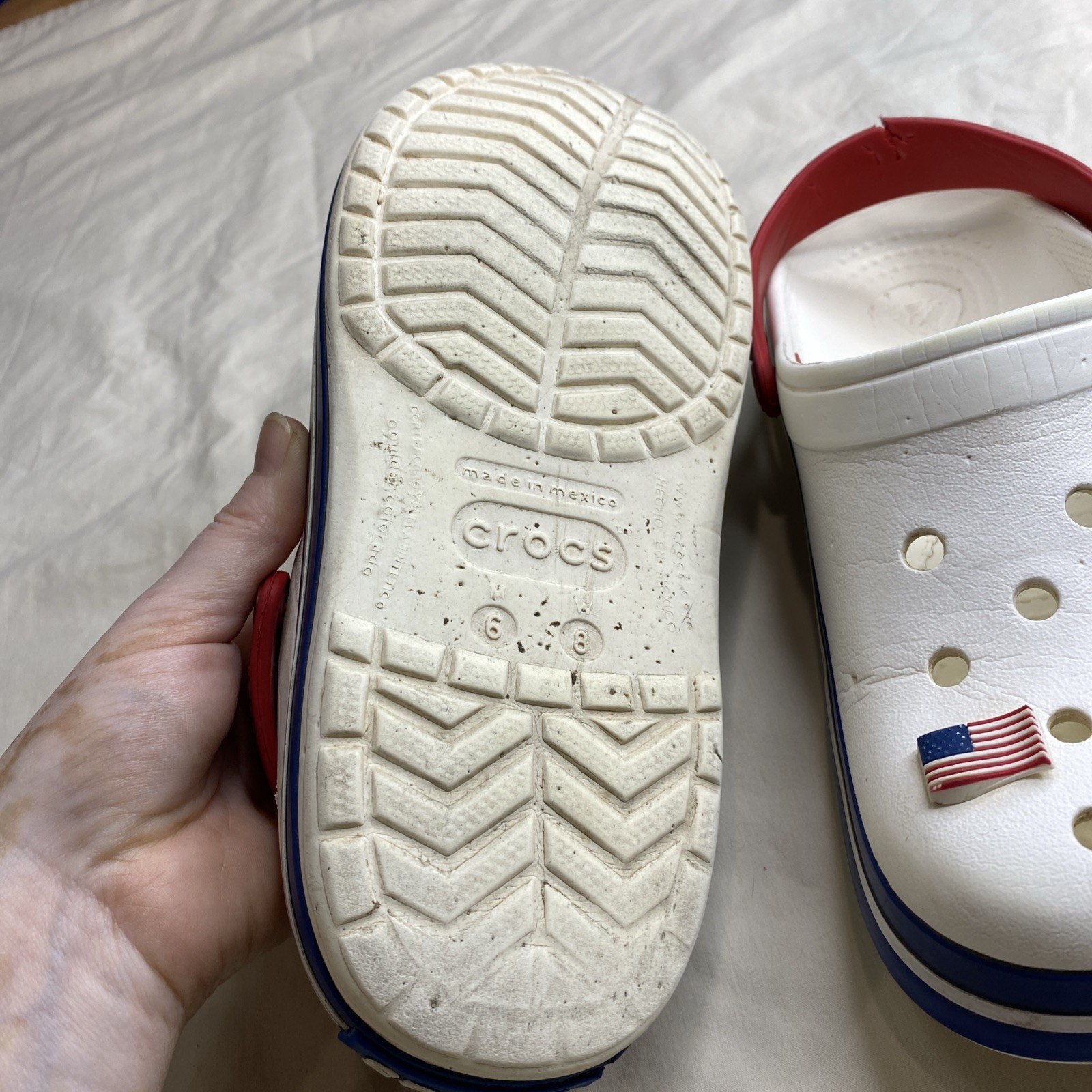 CROCS Womens CROCBAND CLOG 11016-11l patriotic colors CROCS SANDALS US M6 W8(16)