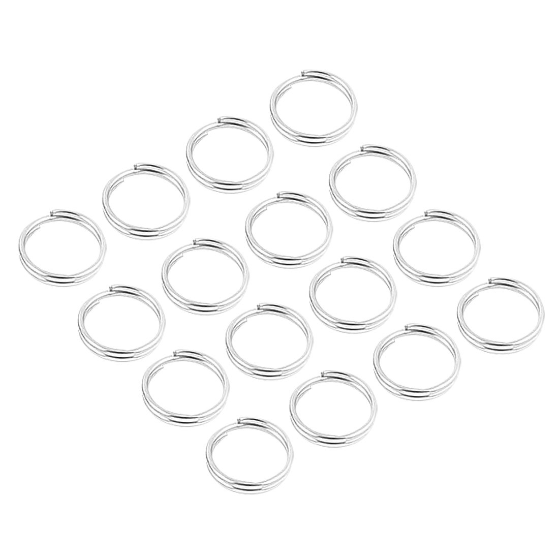 Keyring Chain Metal Round Edged Split Circular Ring Key Loop Silver Tone 100 Pcs