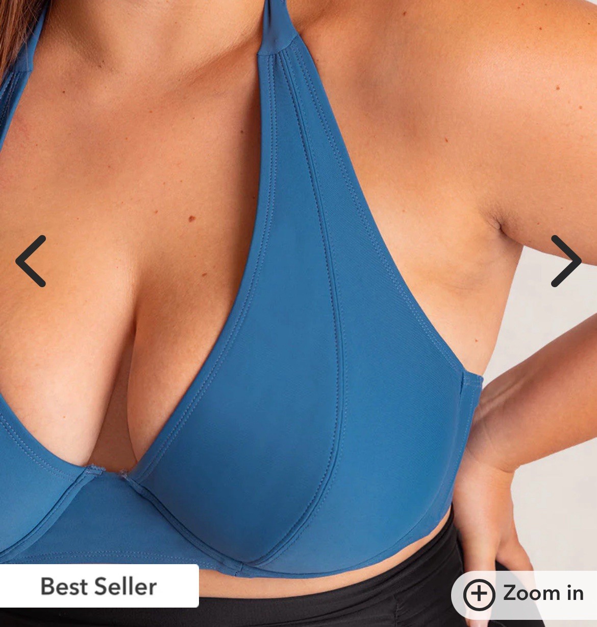 Empetua By Shapermint Full Coverage Halter Bikini Top 2XL Ocean Blue Swimwear
