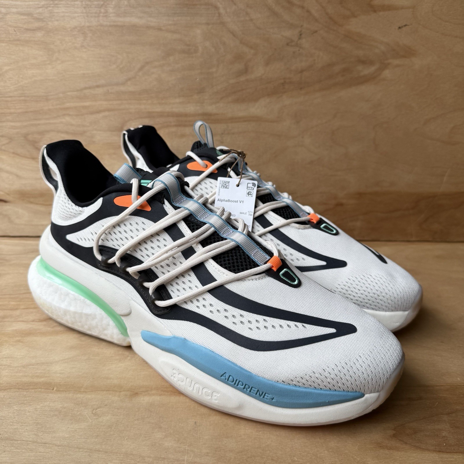 Adidas Alphaboost V1 Lace Up Mens 13 Chalk White Sneakers Casual Shoes HP6613