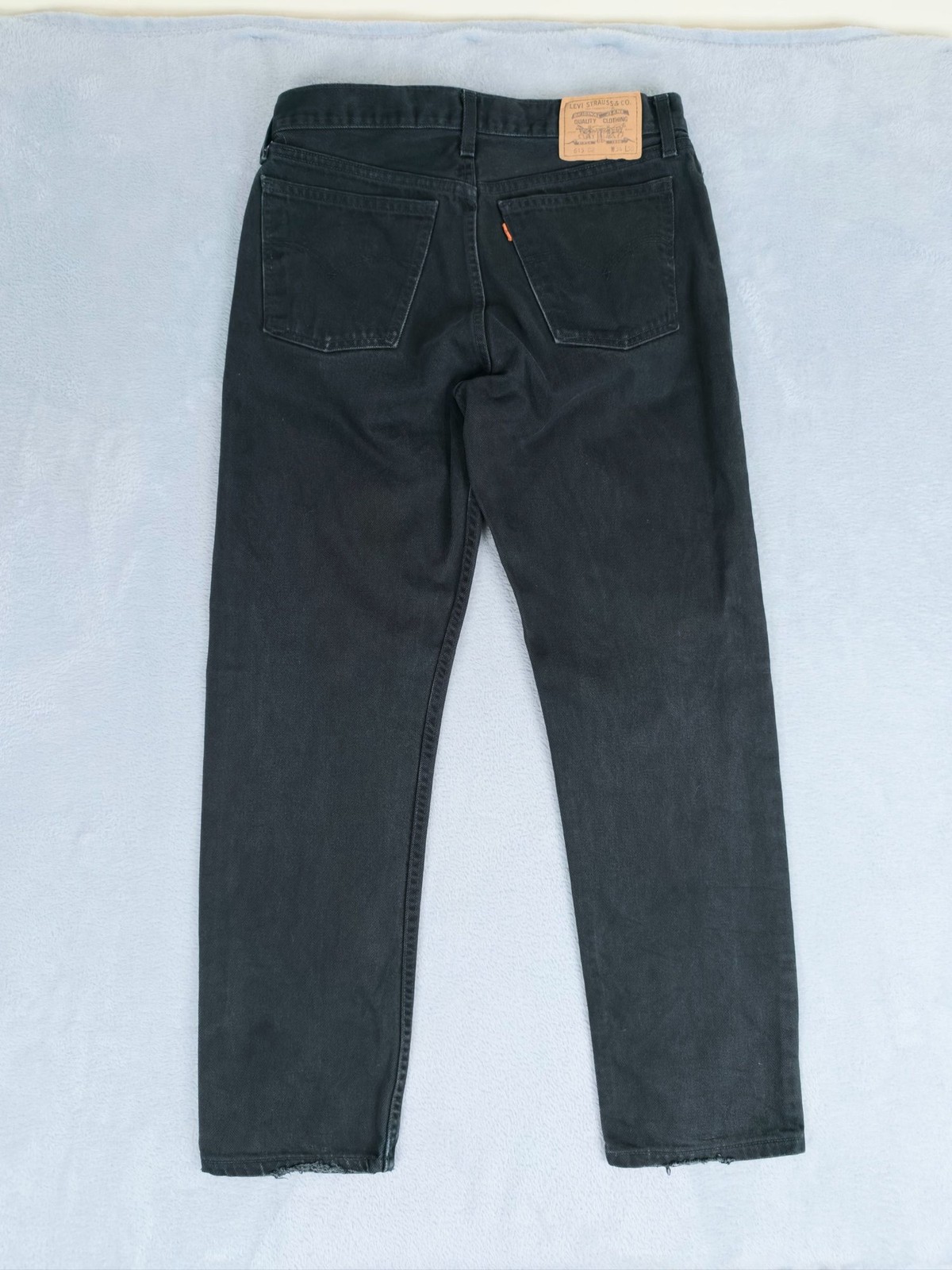 VINTAGE Levi’s 615 Denim Jeans Fits W31 L30 Mens Black Straight Leg Orange Tab