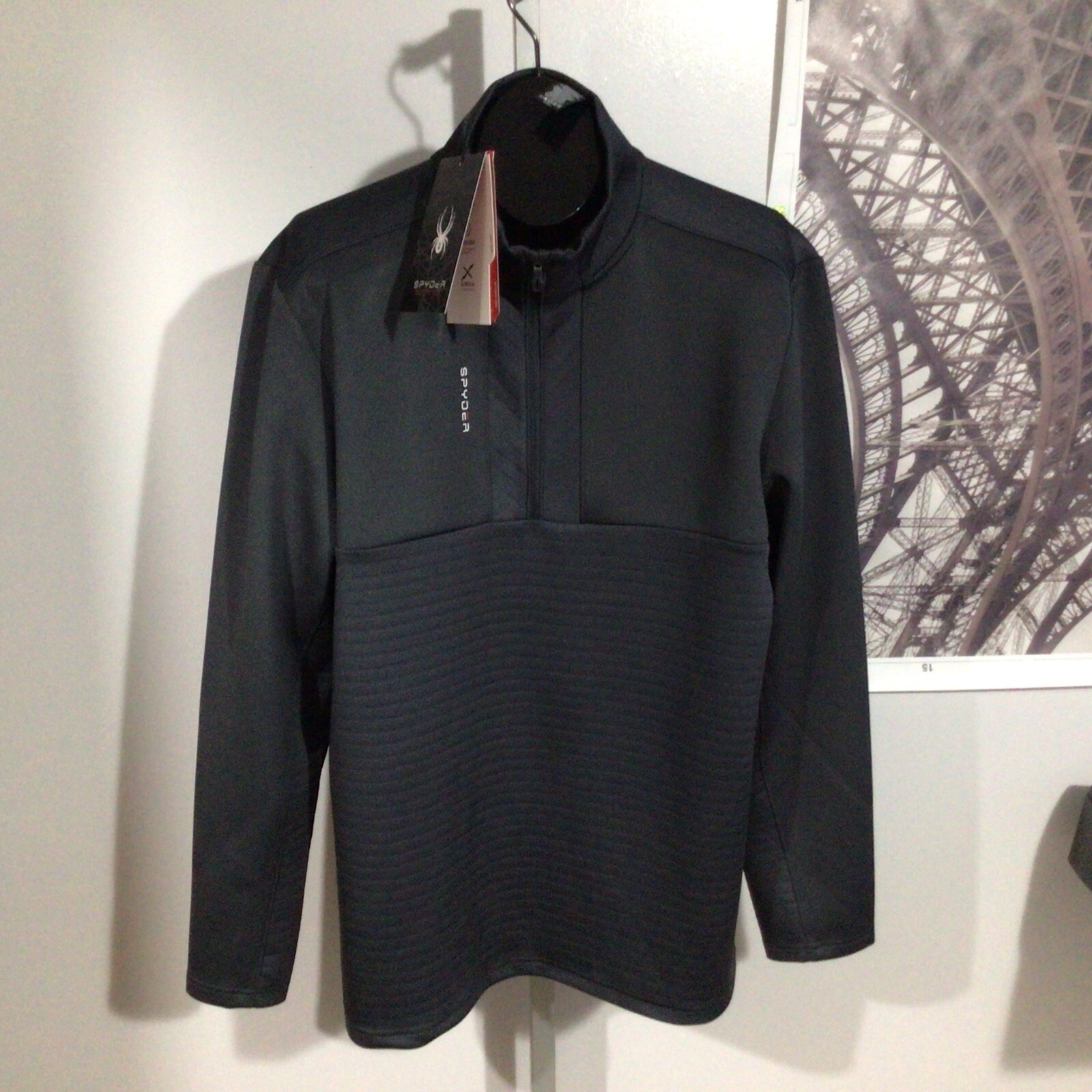Spyder Active 1/4 Zip Breathable Quick Dry Stretch Pullover Sweat Shirt Jacket L