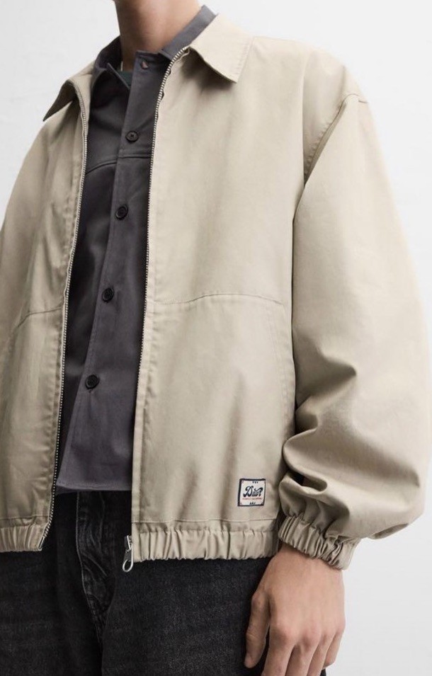 Men Zara Statement Lined Jacket Beige (Runs Big, check description for sizing)