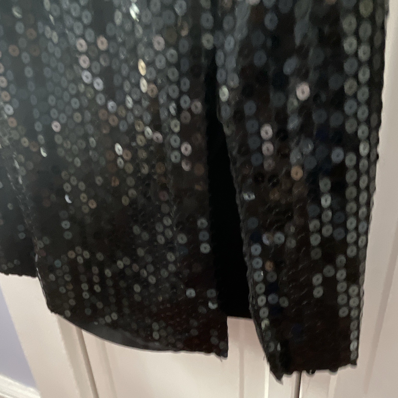 FUNFLICS Black Sequin Long Maxi Dress Size 4 Sleeveless Scoop Neck Lined