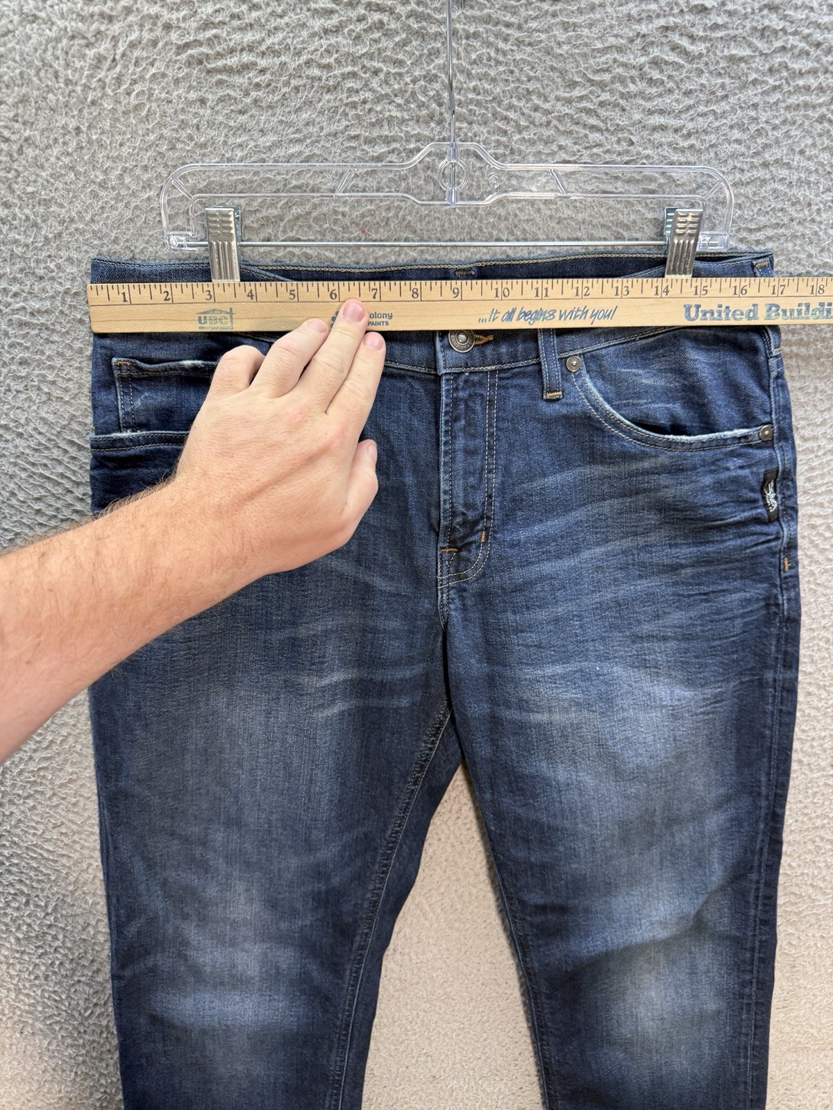 Silver Jeans Mens 31×32 Blue Denim Eddie Relaxed Distressed Rockabilly Biker