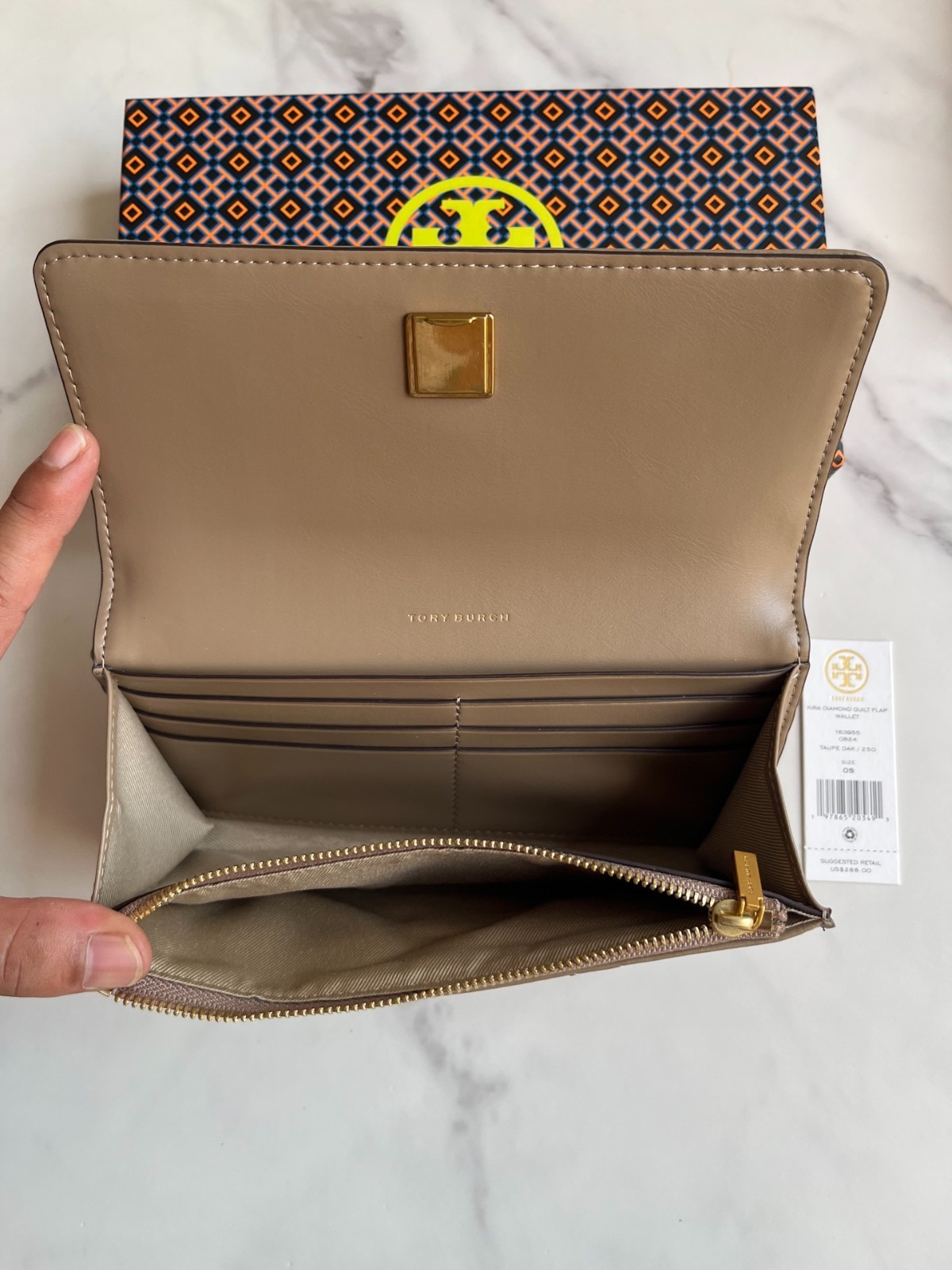 Tory burch KIRA DIAMOND QUILT FLAP WALLET
