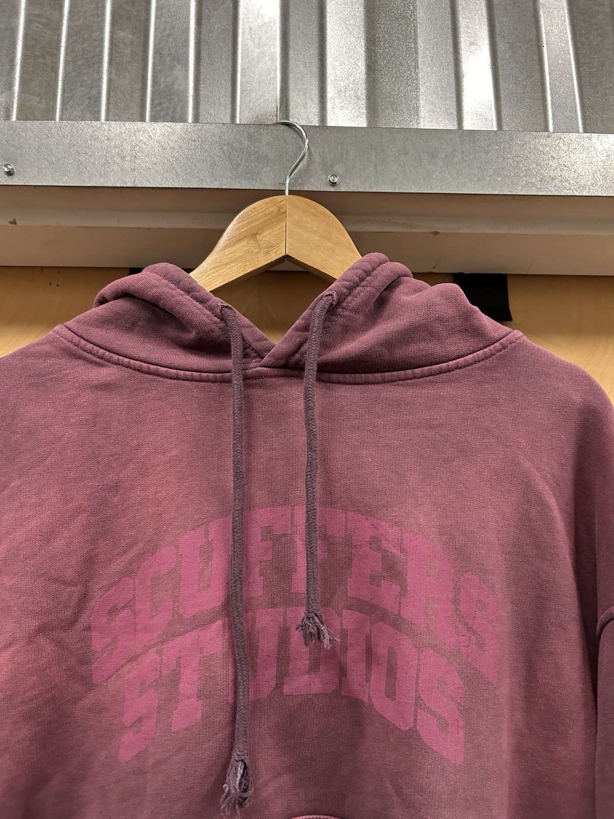 Scuffers Mens Faded Purple Pullover Hoodie Sweatshirt Heavy Weight Cotton Size S