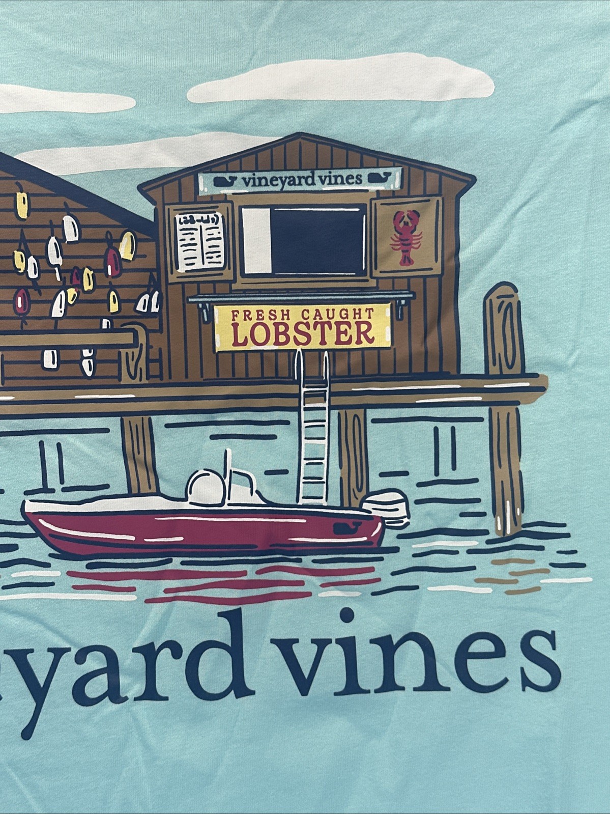 Vineyard Vines Men’s Medium Dockside Lobster Island Paradise Short Sleeve NWT