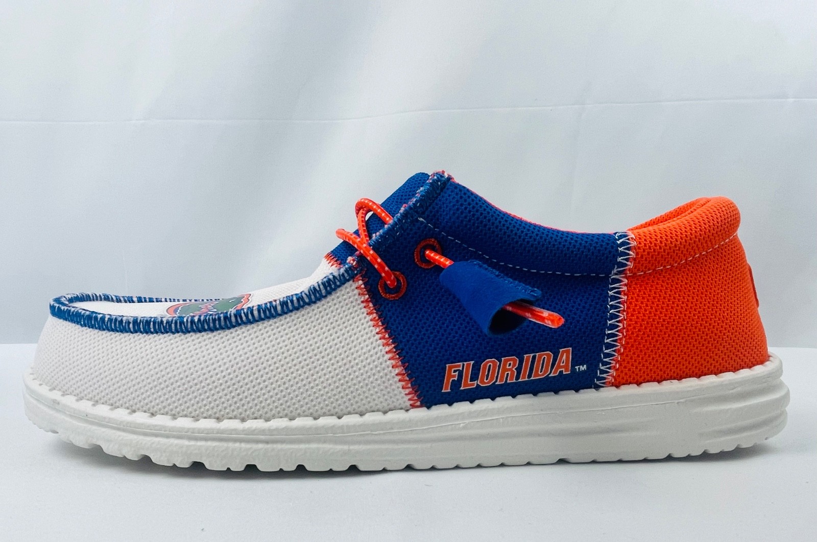 NEW Men’s Hey Dude UF Univ Florida GATORS blue orange 7 8 11 12 13 Wally shoe$75