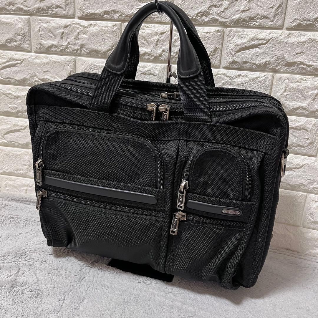 TUMI Alpha 26141D4 Black 2Way Expandable Briefcase 2 Compartment Auth