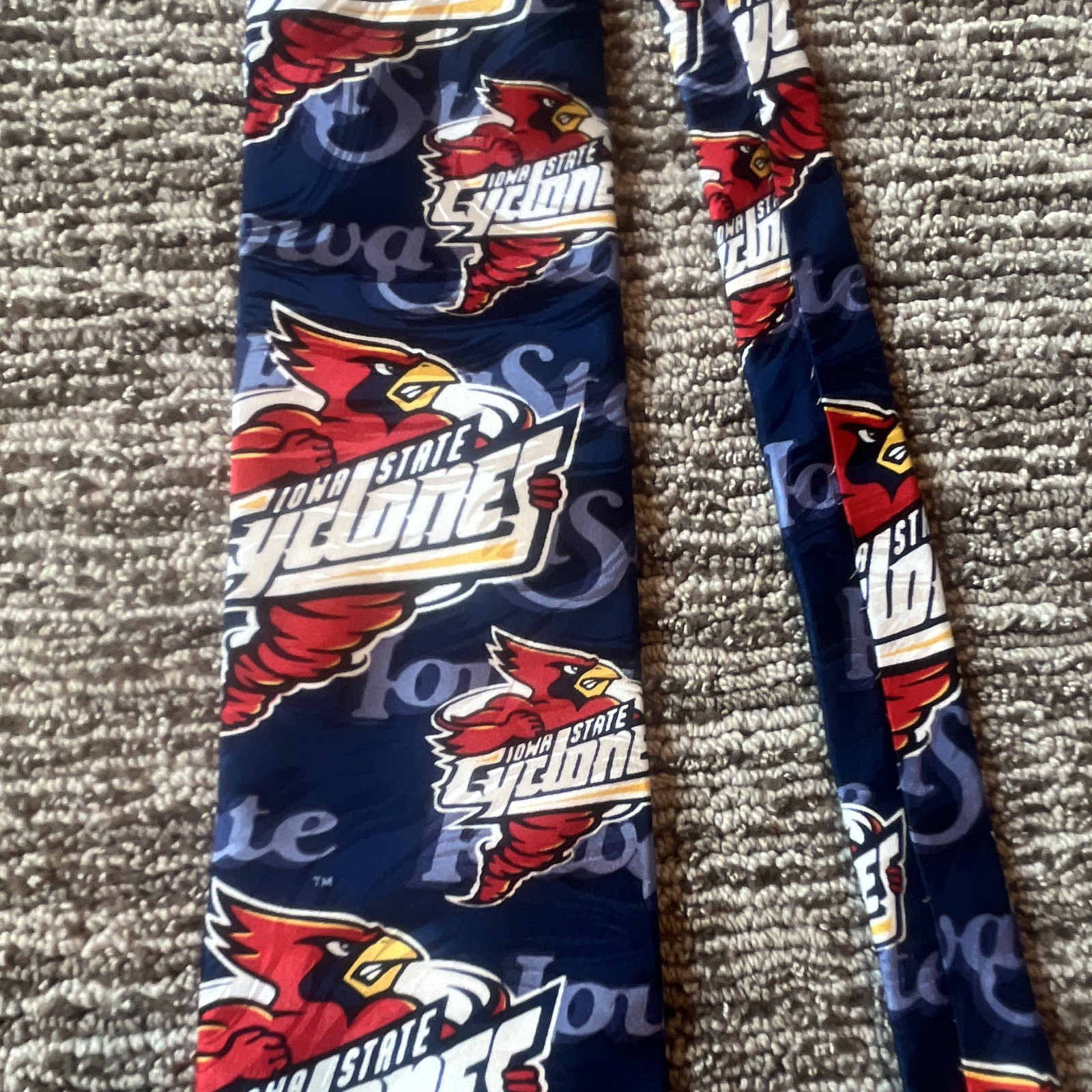 Iowa State Cyclones Men’s Navy Blue/Red/White/Yellow Logo Novelty Tie