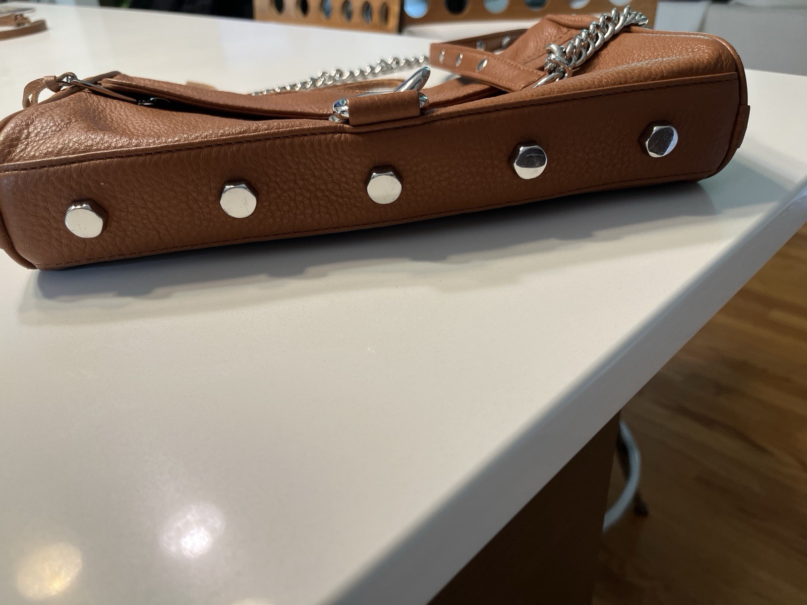 Rebecca Minkoff… Mac Brown/Cognac Crossbody Handbag… Silver Hardware… EUC