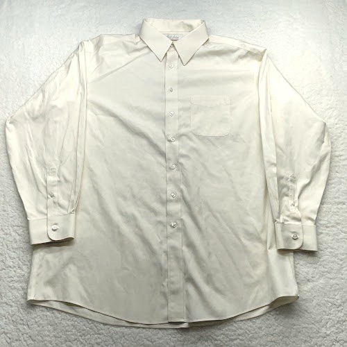 Roundtree and Yorke Gold Label Button up shirt Mens 17.5 35 long sleeve Dress