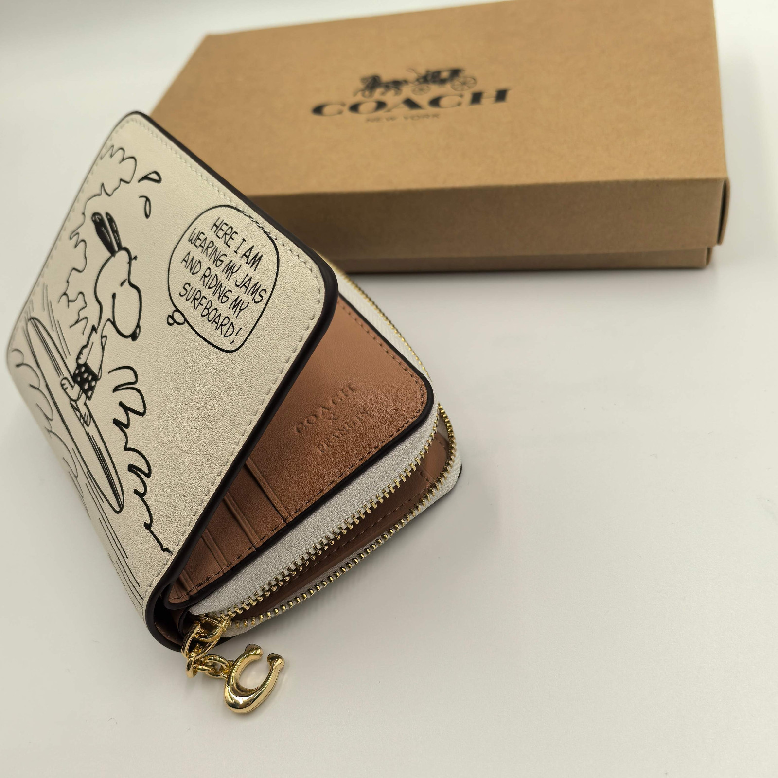 Coach X Peanuts Snap Wallet In Signature Canvas With Snoopy Print CCB18