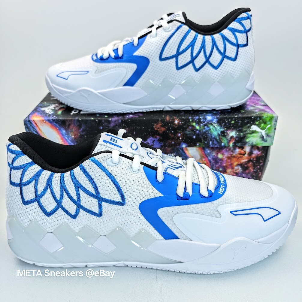 Puma MB.01 US 15 Men’s White Blue Black Basketball LaMelo Ball 376941 11 New