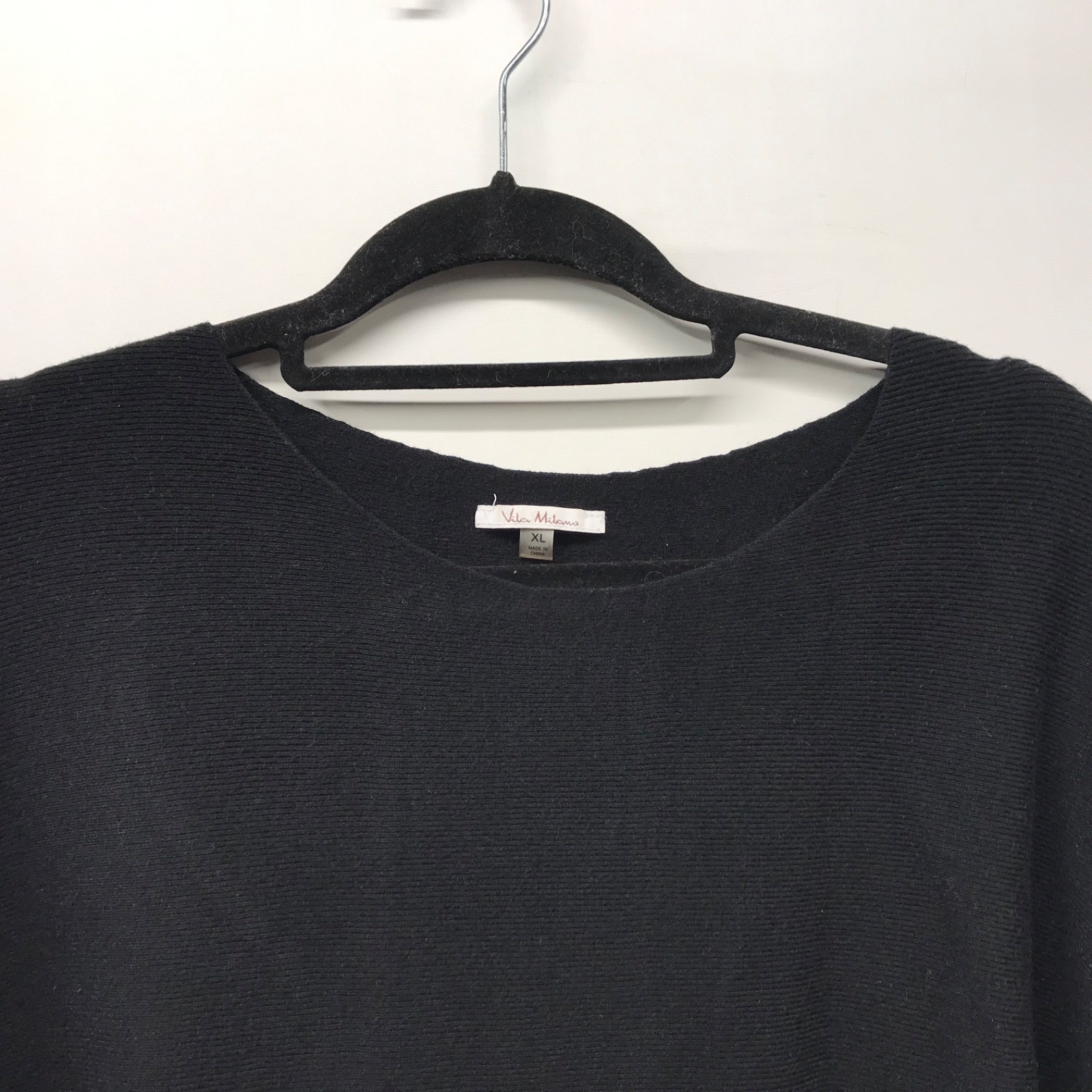 Vila Milano Sweater Women’s Size XL Black Batwing Dolman Sleeve Top