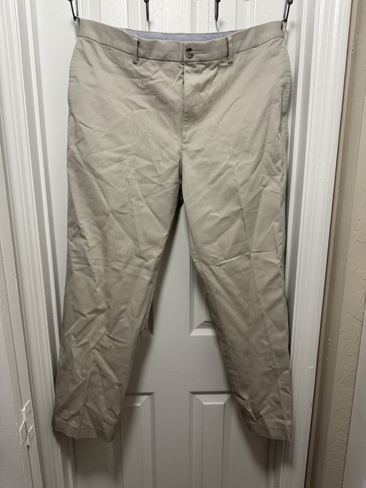 Savane Mens Tan Pants 36×29 98%cotton 2%elastane Flat Front Straight