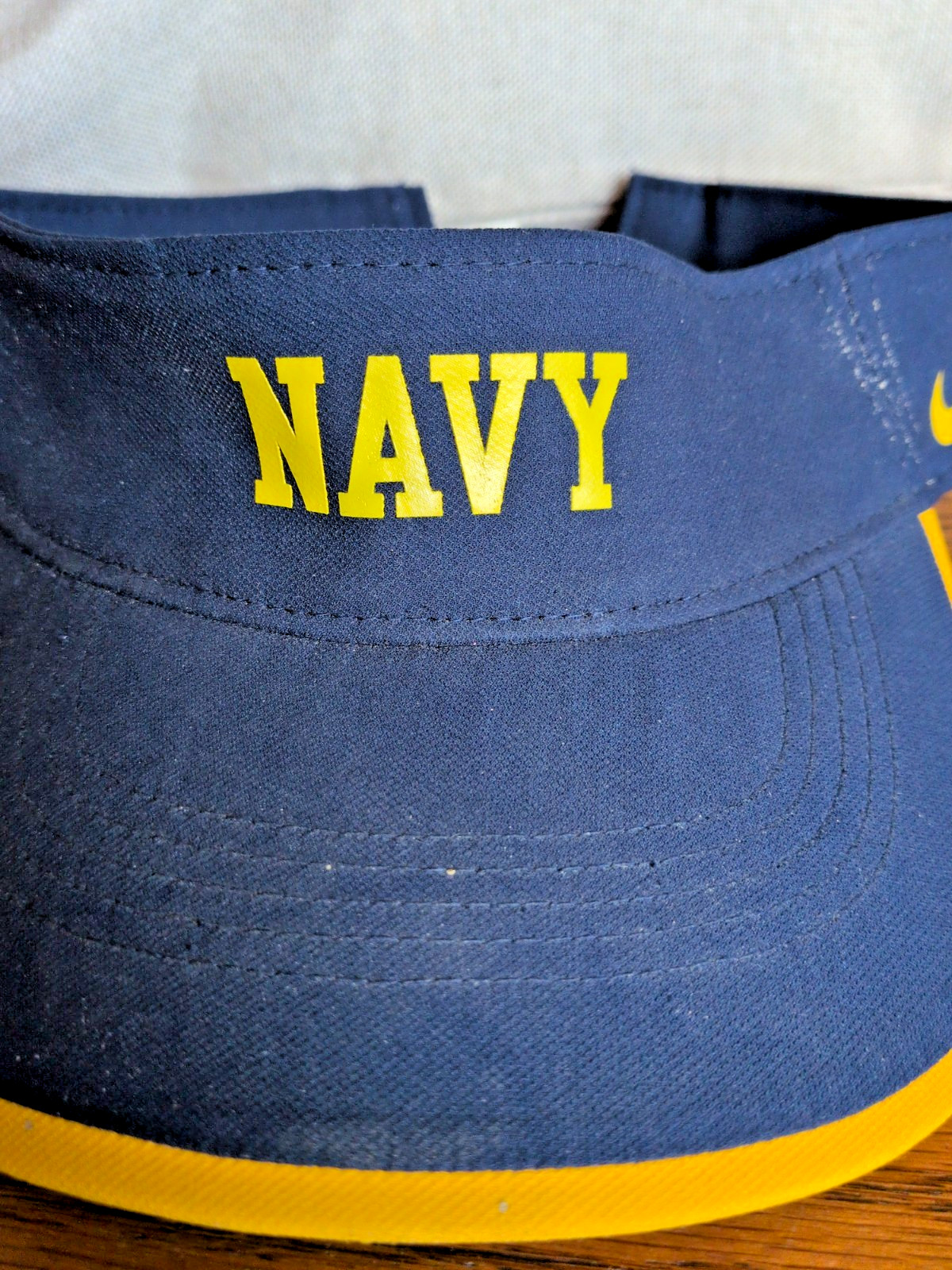 US Navy USN Nike Visor Hat Blue / Yellow One Size Adjustable
