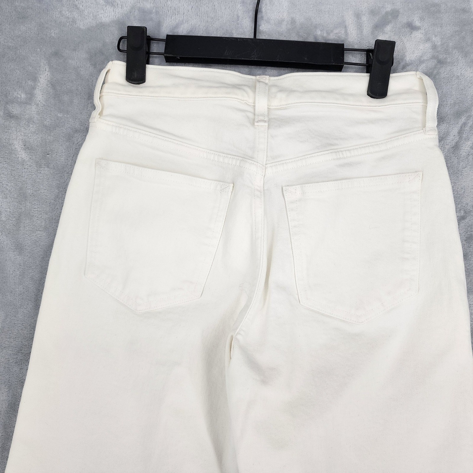 J.Crew Jeans Womens Size 25 Petite White Wide Leg Denim Trouser Patch Pocket 25P