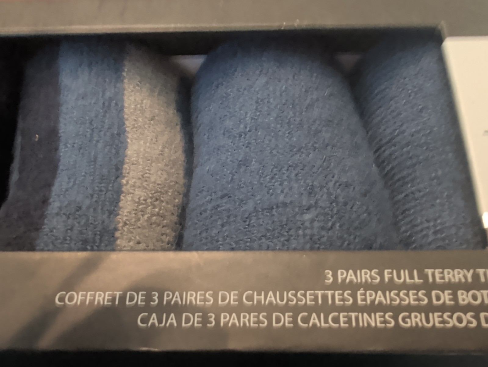 Joes Jeans Mens 3 Pairs Assorted Blue Colors Full Terry Thick Boot Socks Box Set