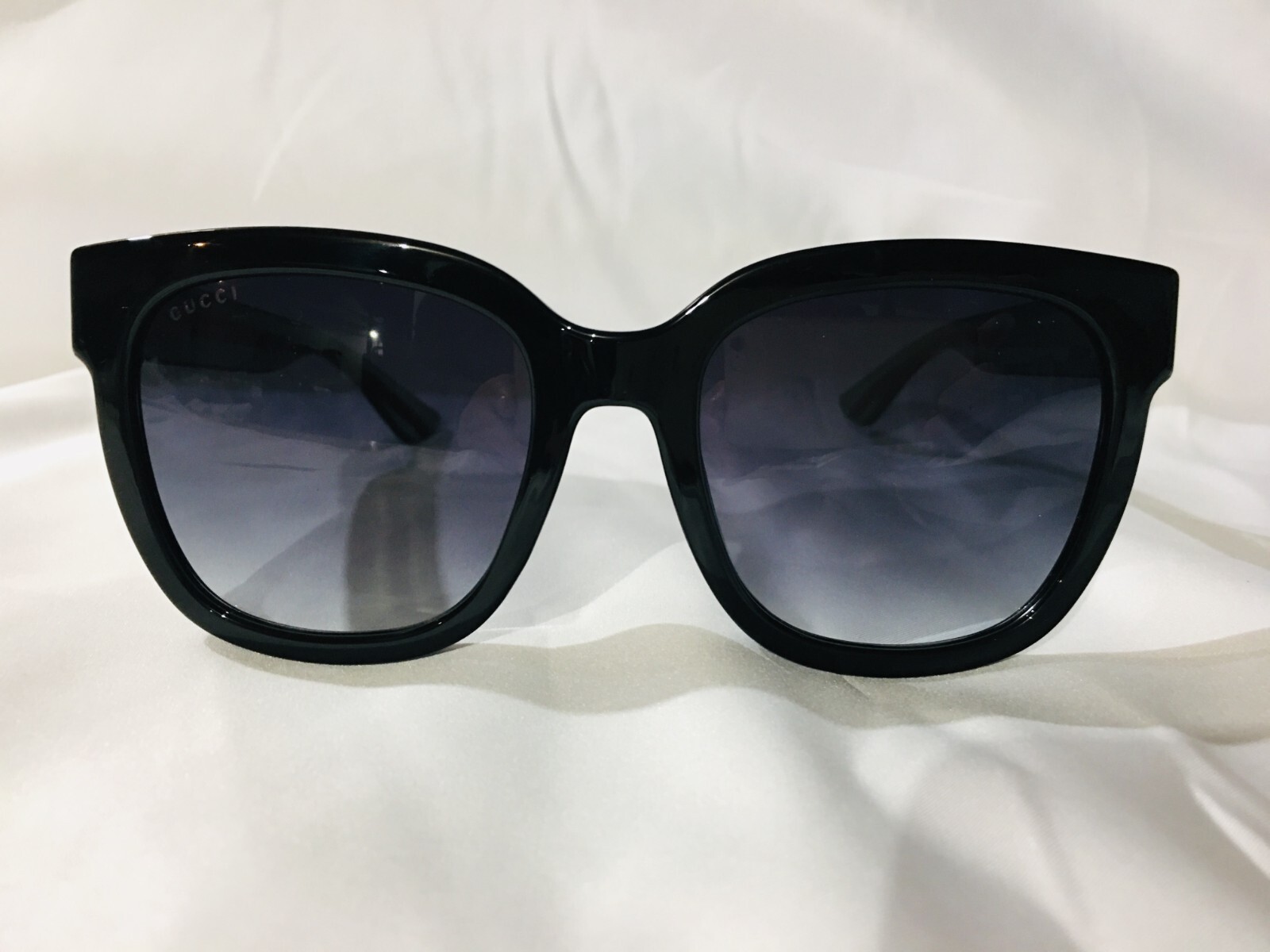 Authentic New Gucci GG0034SN 002 Black Green Red Stripe Grey Sunglasses