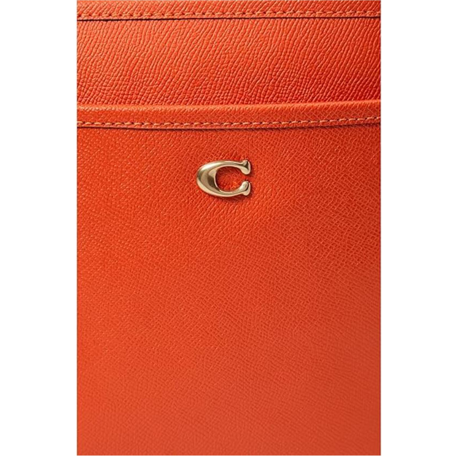 COACH Cross Grain Leather Kitt Sun Orange One Size CC526-B4B4D