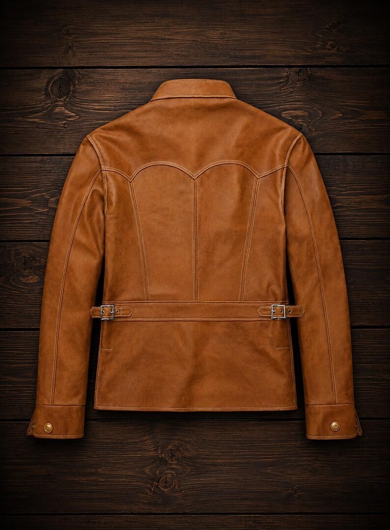 Men’s Vintage Brown Leather Biker Jacket Genuine Distressed Retro Motorcycle