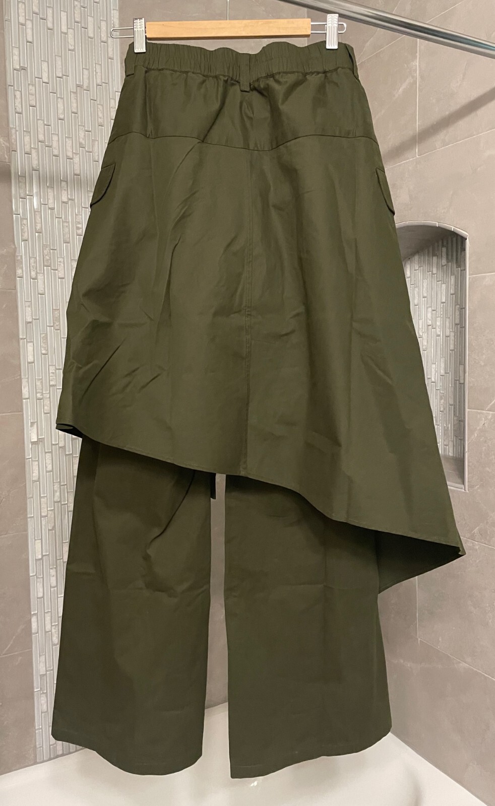 NWT $485 SoHo Designer Nicholas K Free People Micah Pants Green Tie Wrap L Large