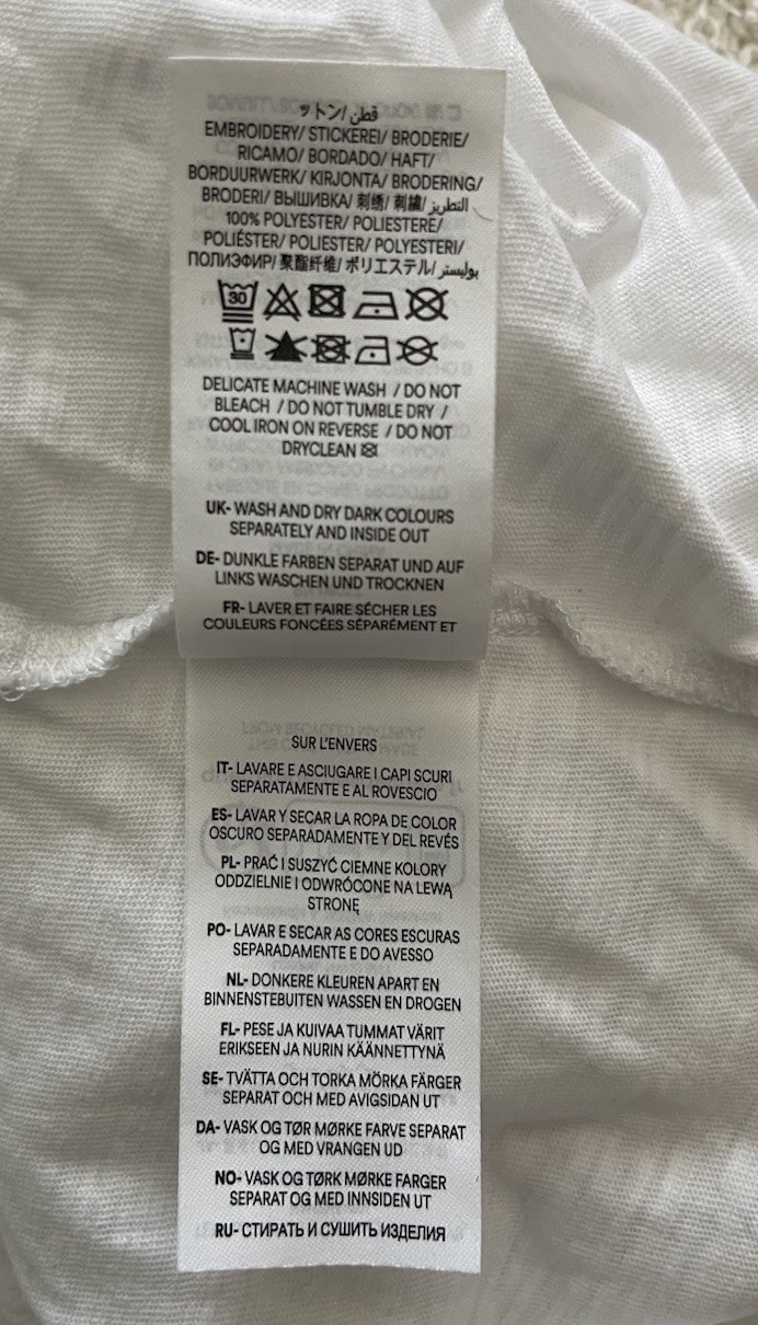BODEN Sasha White Broderie Tee size US 16/18