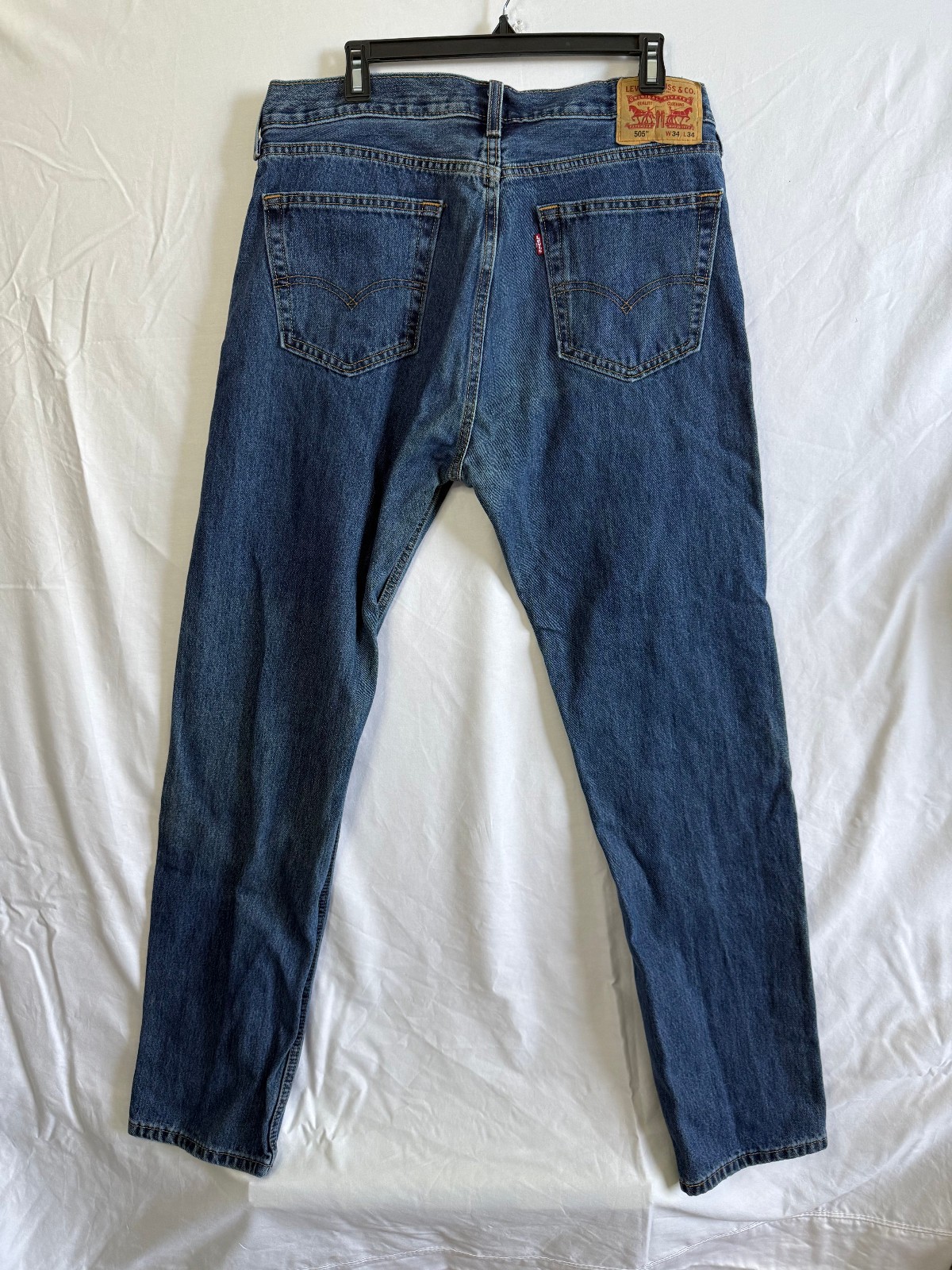 Mens Levi 505 jeans, Regular fit, Straight Leg, Blue, 34×34