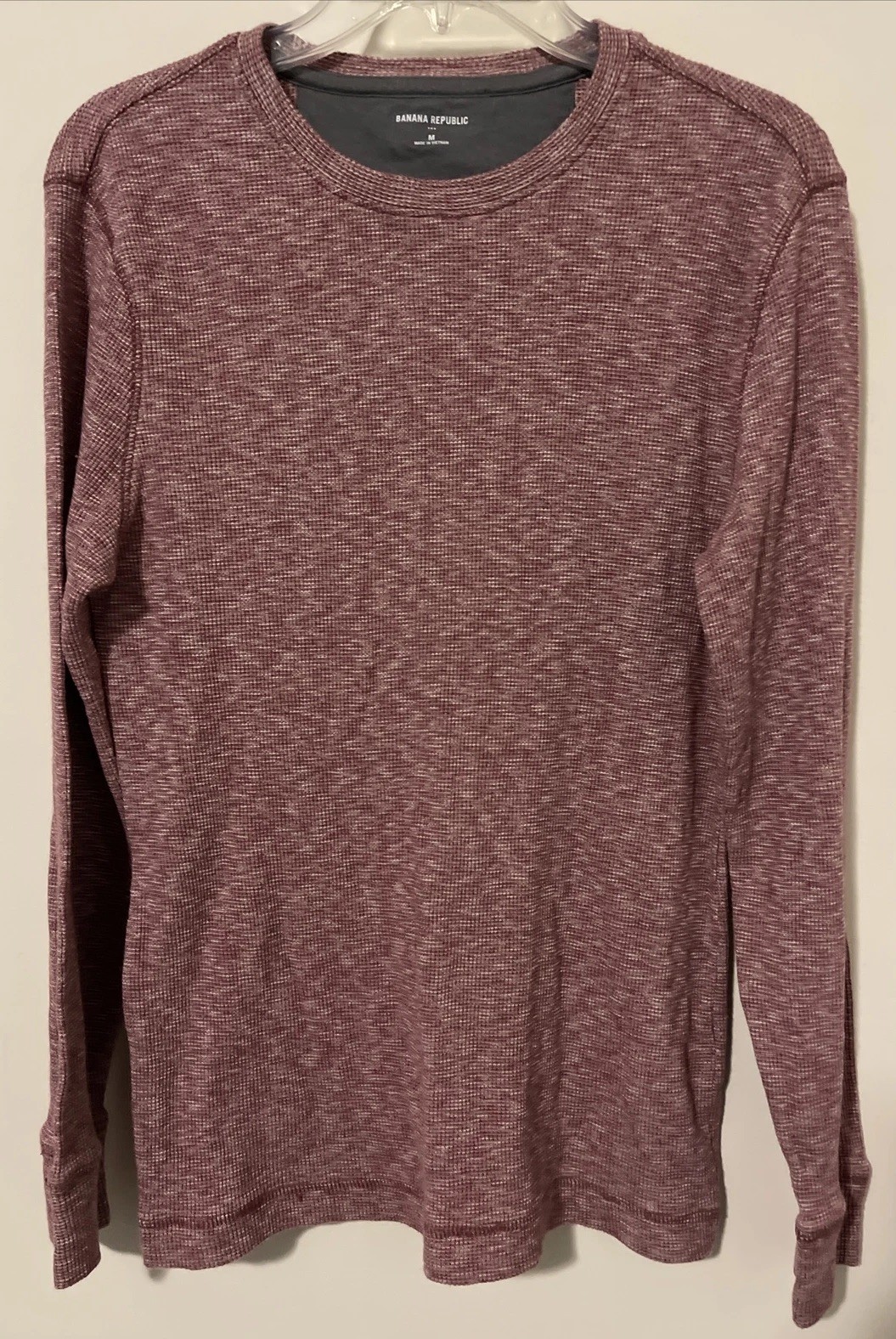 Banana Republic Mens Medium Burgundy Slim Fit Ribbed Shirt! M656