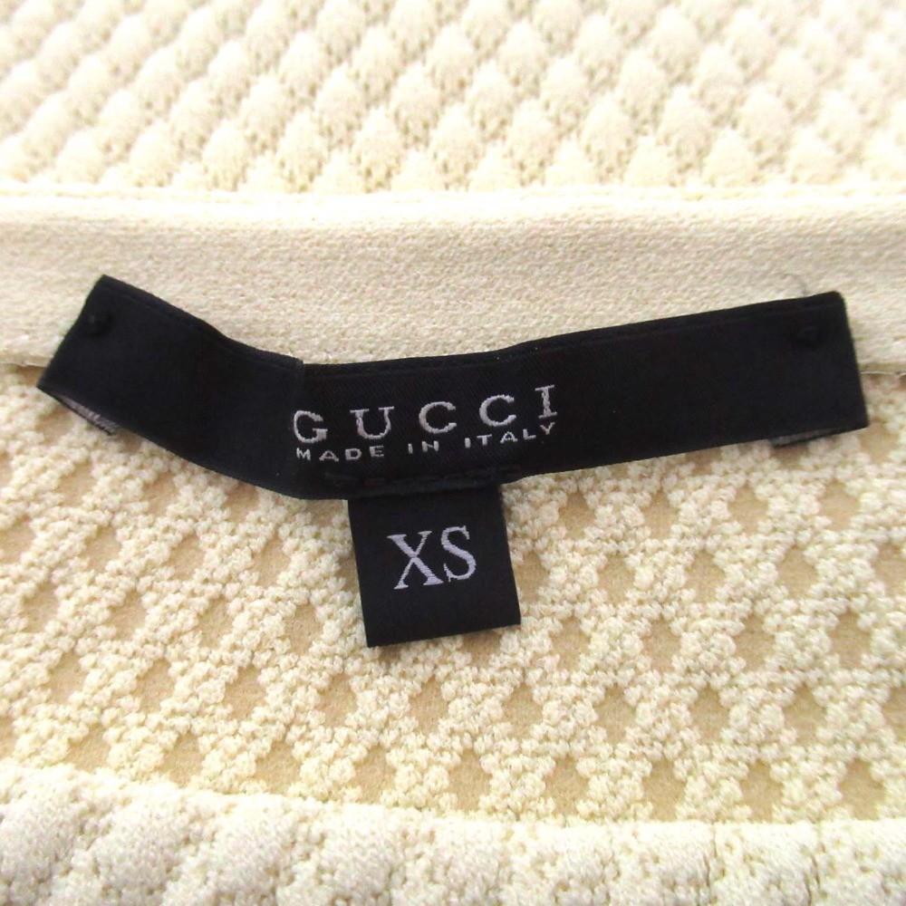 GUCCI Short Sleeve Above-Knee Quilted Knit Dress, Size XS, Yellow Women USED