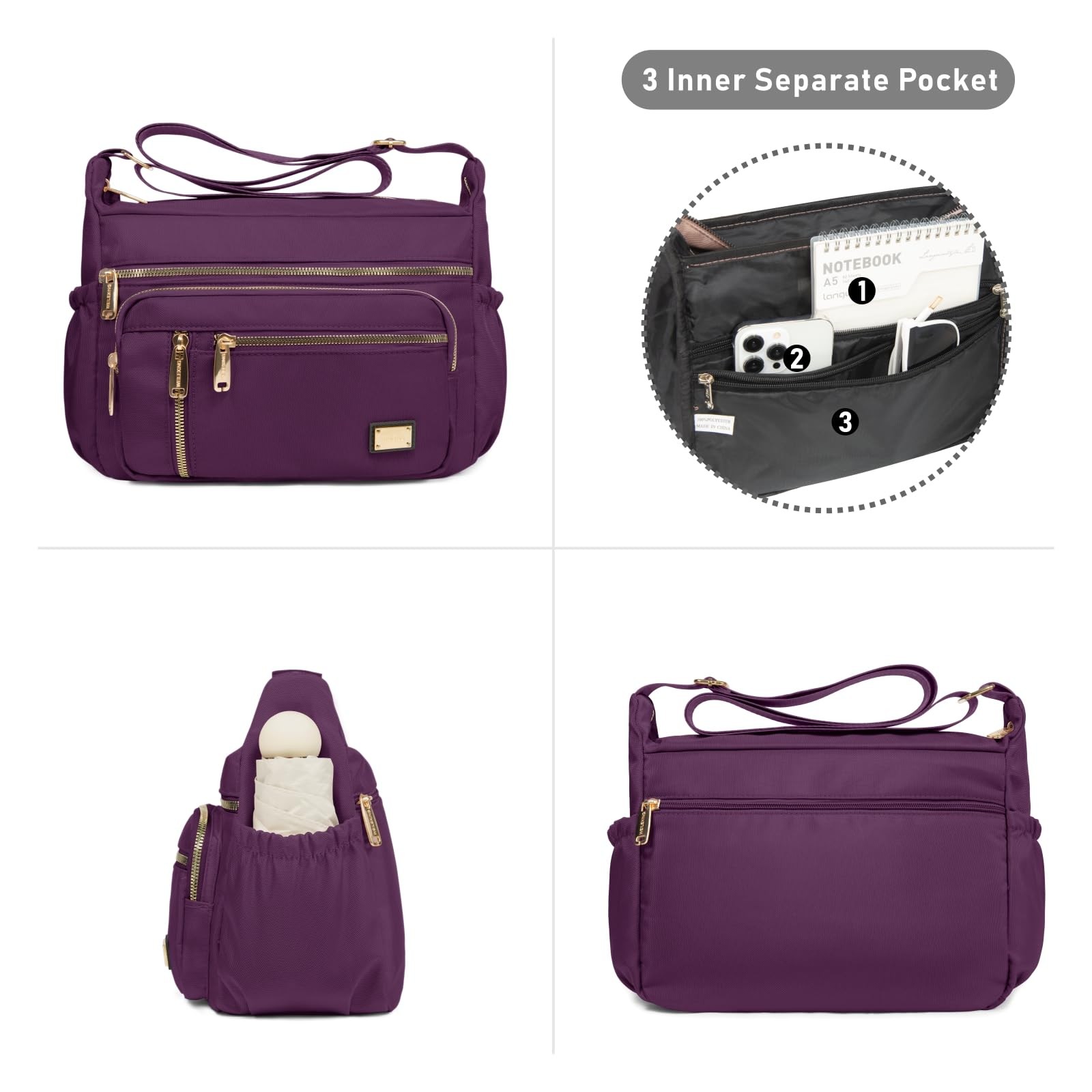 Crossbody Bag for Women, Shoulder Purse Handbag Messenger Bag, Trendy Pocketb…