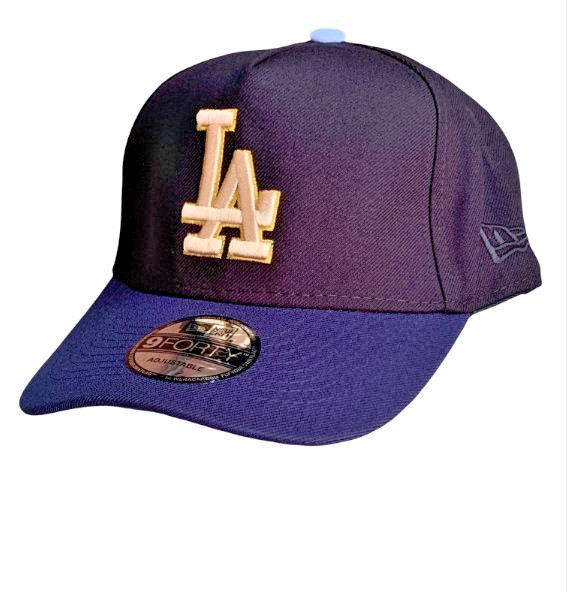 LA Dodgers Black + Navy + Gold Baseball Cap w/Shohei Ohtani caricature