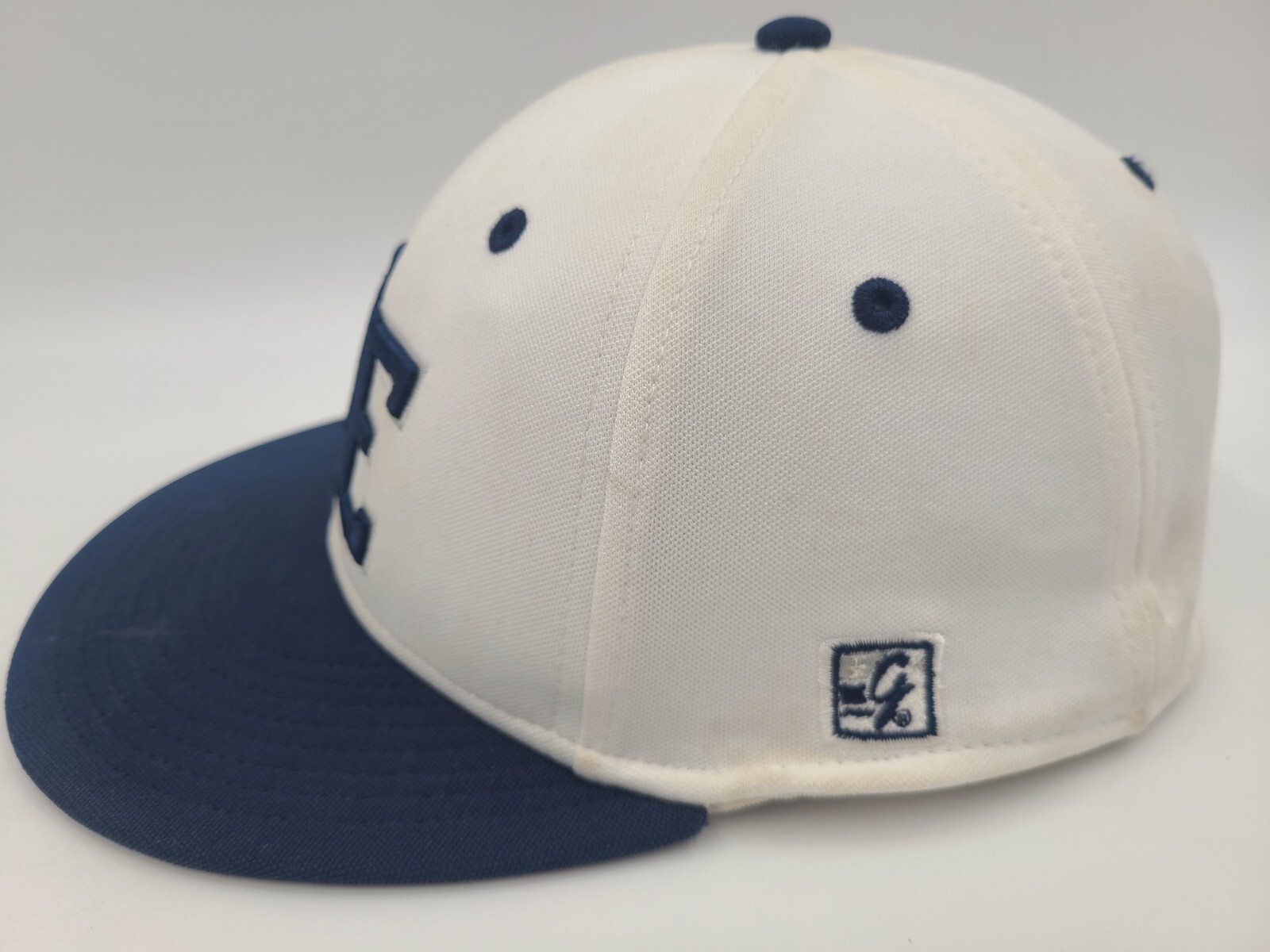 Northeastern High School Eagles The Game Pro Flex Fitted S Hat Cap White Blue