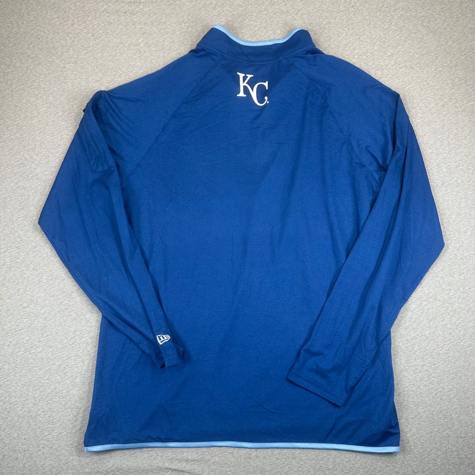 Kansas City Royals New Era 1/4 Zip Pullover Mens XL Blue MLB Sleeve Pocket