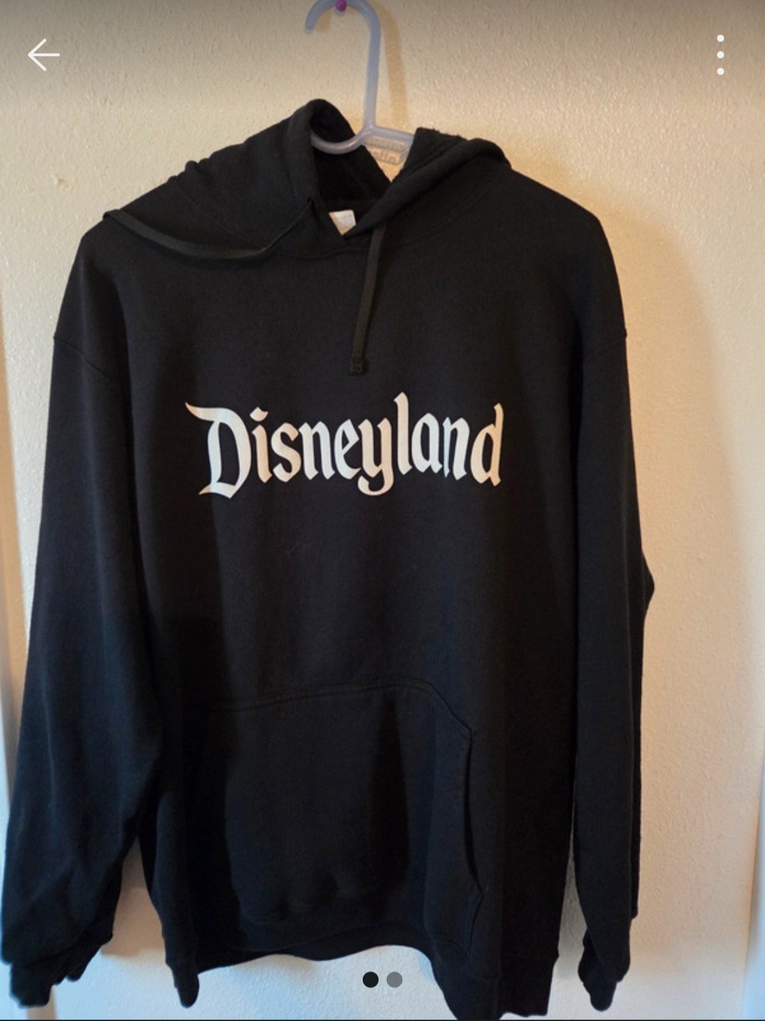 Yazbek Men’s Black Pullover Hoodie L Disneyland Graphic Logo Pockets Drawstring