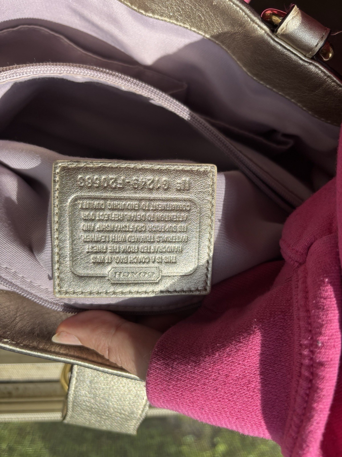 Coach Soho Signature C Jacquard Tote Bag Purse Metallic Silver
